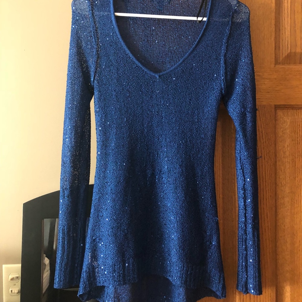 Blue sweater with Sequence